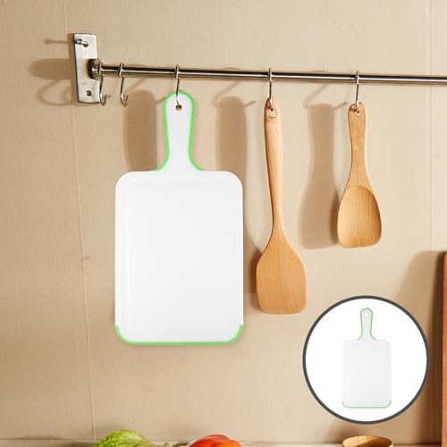 Cutting Board Plastic Chopping Board with Easy Grip Handle for Meat Veggies Fruits Kitchen White
