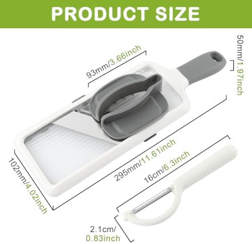 Multi Handheld Mandoline Slicer With Adjustable Stainless Steel Blade, Food Cutter Vegetables Chopper, Handy Veggie Slicer With Peeler For Speedy Slicing of Fruits And Vegetables(Grey)