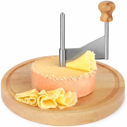 YAANI Cheese Curler and Chocolate Scraper - Girolle cheese shaver with Stainless Steel Blade for Tête de Moine Rosettes & Dessert Toppings - Professional Cheese Slicer with 5 Stabilization Pins