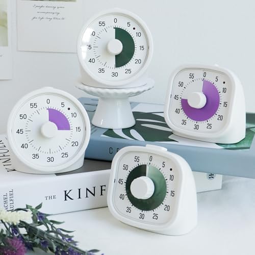 Tiempo Round 60-Minute Visual Analog Timer, Pause Function, 6 Alarm Modes, Magnetic Productivity Focus Desk Timer for Kids, ADHD, Study, Work, Kitchen, Dark Green