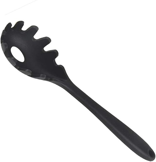 Silicone Spaghetti Server, Silicone Pasta Fork, Non-Stick Spaghetti Spoon - 28.5cm Length - Black -