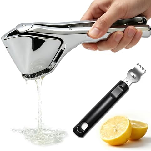 Lemon Squeezer Stainless Steel & Zesters,Stainless Steel Lemon Juicer.Flat, Foldable, Space-Saving Manual Juicer Hand Press with Seed Filter Function,Lime Squeezer,citrus peeler for cocktails