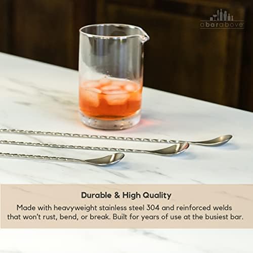 A Bar Above Bar Spoon Set of 3 in 12, 15, and 17 Inch, Spiral Handle