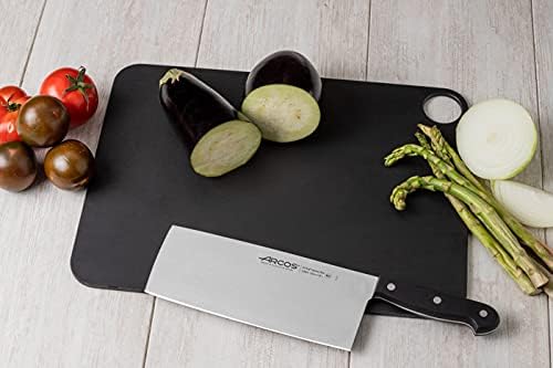 Arcos Cleaver Knife 8 Inch Nitrum Stainless Steel and 200 mm blade. 400 gr. Prolonged and heavy use. Ergonomic Polyoxymethylene POM Handle. Series Universal. Color Black