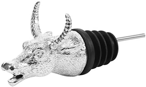 Silver Bull Head Wine Pourer Stopper for Home Bar Use