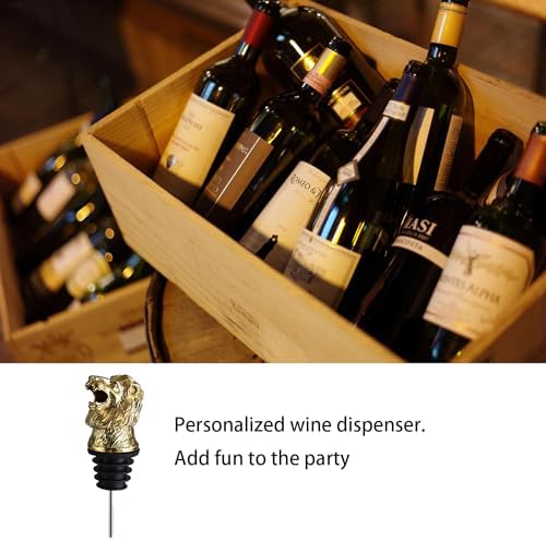 2Pcs Lion Head Wine Aerator Pourer Spout,Animals Shape Aerator