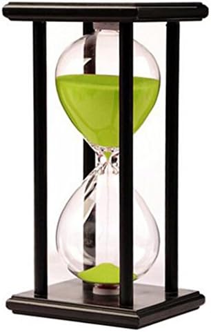 Lodunsyr Sand Timer Clock Hourglass 30 Min Minutes Home Ornament Office Desk Decoration for Living Room Coffee Table School Game 30 Min Wooden Frame Sandglass Green