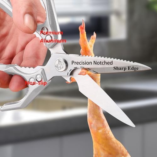 All Purpose Heavy Duty Kitchen Scissors for Food All Metal Cooking Shears for Poultry Meat Sea Food Dishwasher Safe