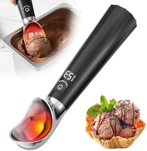 Snuggery Heated Ice Cream Scoop with LED Display, Gift for Ice Cream Lovers