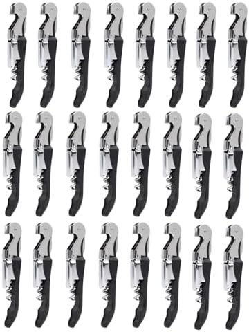 RECUTMS 24 Pack Wine Opener,Waiter Corkscrew Wine Key for Servers（Black）