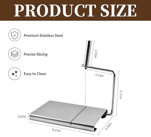 Cheese Slicer with 3 Wires for Block Cheese, Wire Cutter