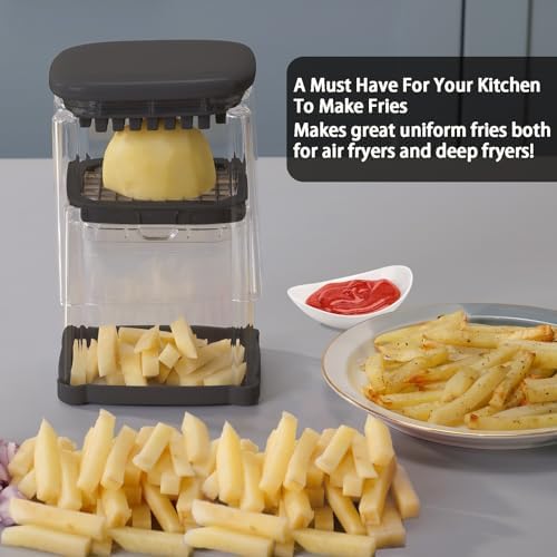 French Fry Cutter, Solucky Potato Onion Cutter, Professional Homestyle Vegetable Chopper Dicer, Great for Potatoes Carrots Cucumbers Zucchini Peppers 3/8 inch Blade(Only 1 Blade)