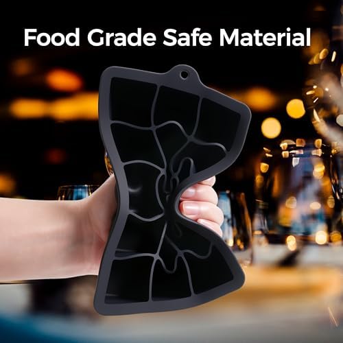 Silicone Ice Cube Trays with Lids(2Pack, Black)