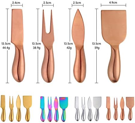 Buyer Star Cheese Desert Knives Set of 4, Stainless Steel Black 5.3 inch Breakfast Butter Knife, Slicer Sandwich Spreader