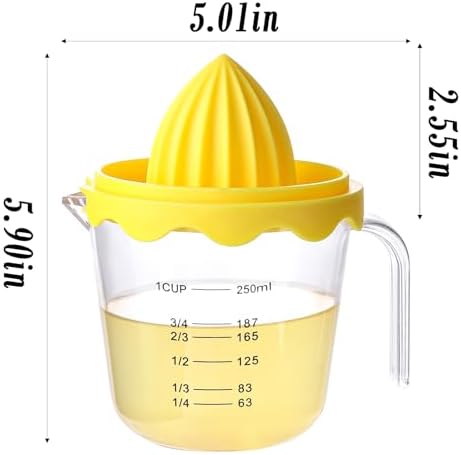 Lemon Squeezer,Plastic Lemon Juicer,Manual Juicer with Measuring Cup