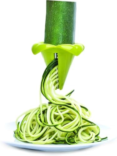 Joie Blossom Veggie Spiralizer, Easily Make Vegetable Spirals and Zucchini Noodles, Fun Handheld Kitchen Gadget, Stainless Steel, BPA-Free