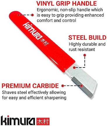 Kimura® 5” Pro Garden Tool Blade Sharpener - Premium Carbide Sharpener, Multipurpose Usage, Ideal for Pruners, Loppers, Garden Shears, Knives, Scissors & Hatchets, Ergonomic Non-Slip Vinyl Grip