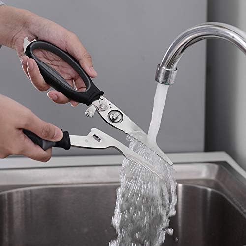 Poultry Shears Heavy Duty Professional – Sharp Kitchen Scissors Heavy Duty Dishwasher Safe - Stainless Steel Turkey Shears - Spring Loaded Ergonomic Handles - All Purpose Kitchen Shear Grey