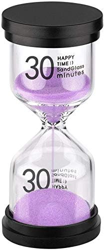 SuLiao 30 Minute Hourglass: Purple Sand Clock Timer, Large Sand Watch 30 Min，Plastico Reloj De Arena 30 Minutos, Colorful Half Hour Glass Sandglass for Kids, Home, Game, Classroom, Kitchen, Decortion