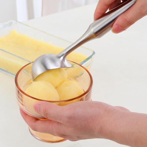Ice Cream Scoop - Heavy Duty Stainless Steel Icecream Scooper, 9 inches Nonstick Anti-Freeze Ice Cream Scooper for Gelato, Sorbet, Cookie Dough, Melon, Sundae - Dishwasher Safe (Silver)