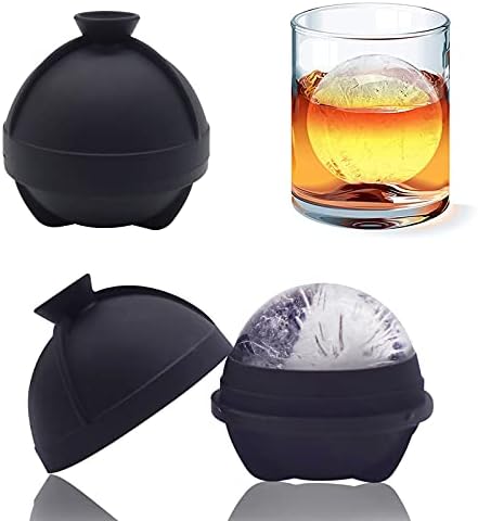 Silicone Ice Ball Molds with Built-in Funnel for Whiskey,Set of 2