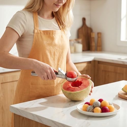 Ice Cream Scoop,Portable Stainless Steel Ice Cream Scoop with Trigger and Comfortable Handle,Dishwasher Safe,DIY Ice Cream,Gelato,Sorbet (Rainbow)