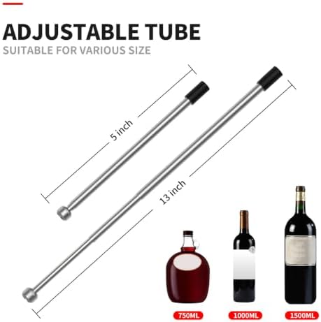 Wine Gifts-Wine Aerator Pourer-Rocyis Electric Wine Dispenser, One Touch Smart Wine Decanter w/Storage Base & Retractable Tube (USB Rechargeable)
