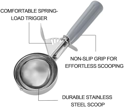4 oz Stainless Steel Ice Cream Scoop with Trigger Release + Ice Cream Spade