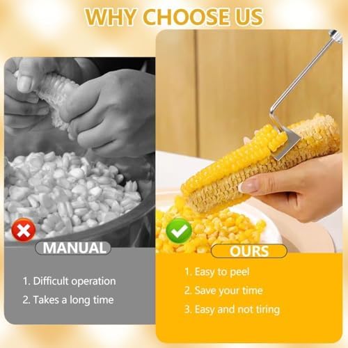 Corn Peeler for Corn on the Cob, Stainless Steel Corn Stripper Tool