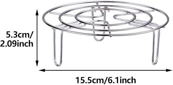2Pcs Steam Rack, Heavy Duty Steaming Rack Stand, Stainless Steel Round Steamer Cooling Rack Trivet, Pot Steamer Insert Food Stand, Steaming Cookware Accessories(Size:15.5cm/6.1in)