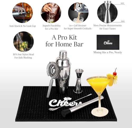 Lexenic 6-Piece Cocktail Shaker Set Bartender Kit-(Kit E)