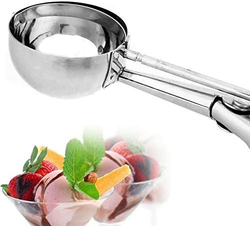 Cookie Scoop Set, Ice Cream Scoop Set, 3 PCS 18/8 Stainless Steel Ice Cream Scoop Trigger Include Large-Medium-Small Size, Melon Scoop