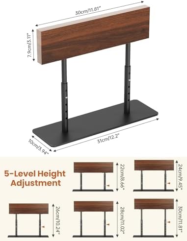 NiHome Magnetic Knife Block Countertop Holder Adjustable Acacia Wood