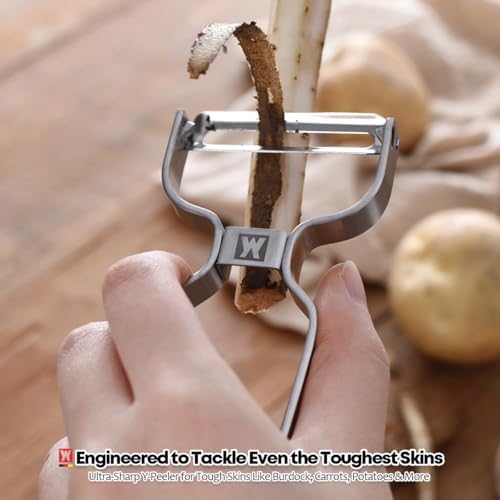 Wagensteiger Stainless Steel Potato Peeler with Extra-Wide Peeling Blade, Great for Large Vegetables (1609)