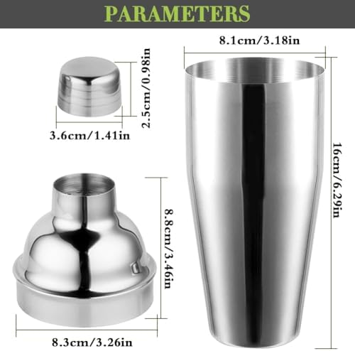 Cocktail Shaker,Drink Mixer with Built-in Strainer for Mixing Drinks Margaritas,Beginner Friendly Mixer Bar Utensil Tool (Sliver-01)