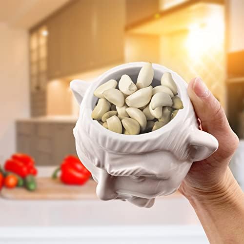 Spooky Dracula Garlic Pot - Unique Ceramic Container with Three Ventilation Holes for Fresh Garlic Storage