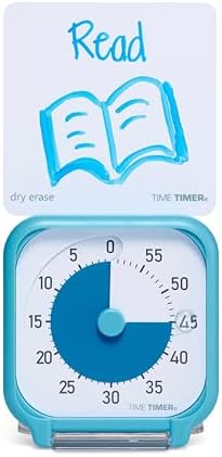 Time Timer 3 Inch Visual Timer – 60-Minute Quiet Portable Countdown Timer for Kids, Teachers, Students & Adults – Helps with Focus, Transitions, ADHD, Autism & Time Blindness – (Blue & White)