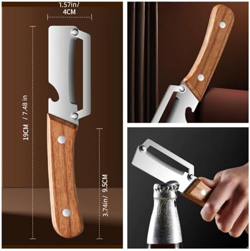 Multi-Functional Vegetable Peeler for Kitchen,Upgrade 2 in 1multifunctional Vegetable Peeler,Multi Functional Vegetable Fruit Peeling Tools with Bottle Opener and Wooden Handle ﻿ (2PCS)