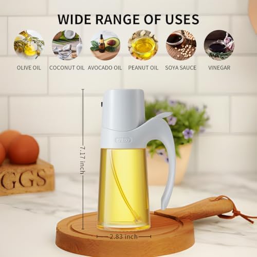 Ankou Olive Oil Sprayer Oil Spray Bottle,10oz/300ml Oil Dispenser Spray for Kitchen, High Borosilicate Glass Fine Mist Oil Sprayer for Cooking, Leakproof, BPA-Free Vinegar bottles for Salad, BBQ