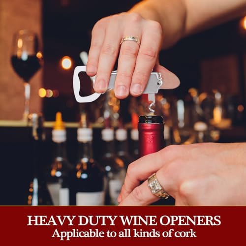 Ziliny 48 Pcs Wine Bottle Opener Keychains Bulk Corkscrew, Silver