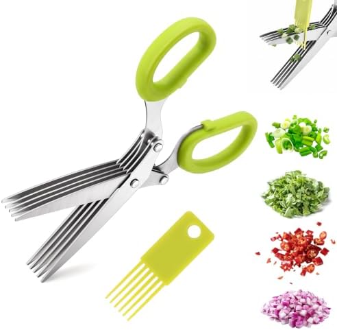 2027 New Herb Scissors with 5 Thickened Sharp Blades