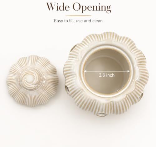 Ceramic Garlic Keeper for Counter, Large Garlic Storage with Lid