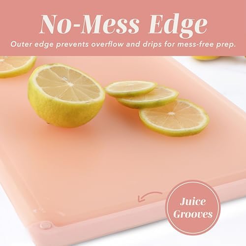 COOK WITH COLOR Extra Large Cutting Board Set, Jumbo-Sized Boards with Rubber Border for Enhanced Cooking Experience, 3-Piece, Teal