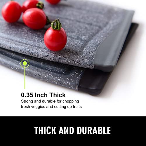 Small Plastic Cutting Board Set with Multiple Juice Grooves, 2 Pack