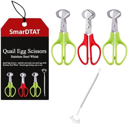 Quail Egg Scissors, Egg Yolk Separator, Stainless Steel Whisk (3 PCS)