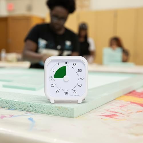 Time Timer 3 Inch Visual Timer – 60-Minute Quiet Portable Countdown Timer for Kids, Teachers, Students & Adults – Helps with Focus, Transitions, ADHD, Autism & Time Blindness – (Green & White)