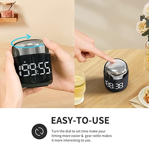 Kitchen Timer, 360 Rotate, Countup/Countdown, LED, Volume
