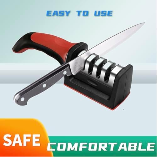 3 Stage Portable Knife Sharpener Sharpening Tool, Anti-slip,Easy To Repair,Restore and Polish Blades