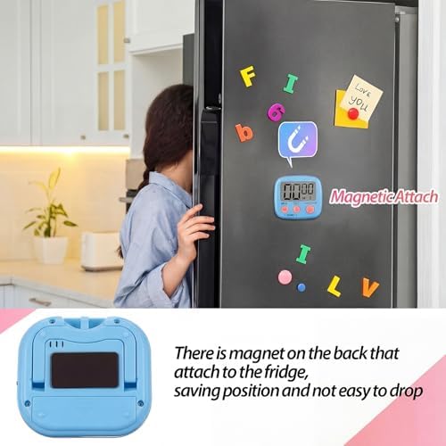 Weewooday 6 Pcs Digital Kitchen Timer Magnetic LCD Alarm, Colorful
