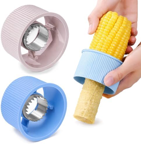 Corn Peeler, 2027 New Corn On the Cob Stripper Tool (Blue+Beige)